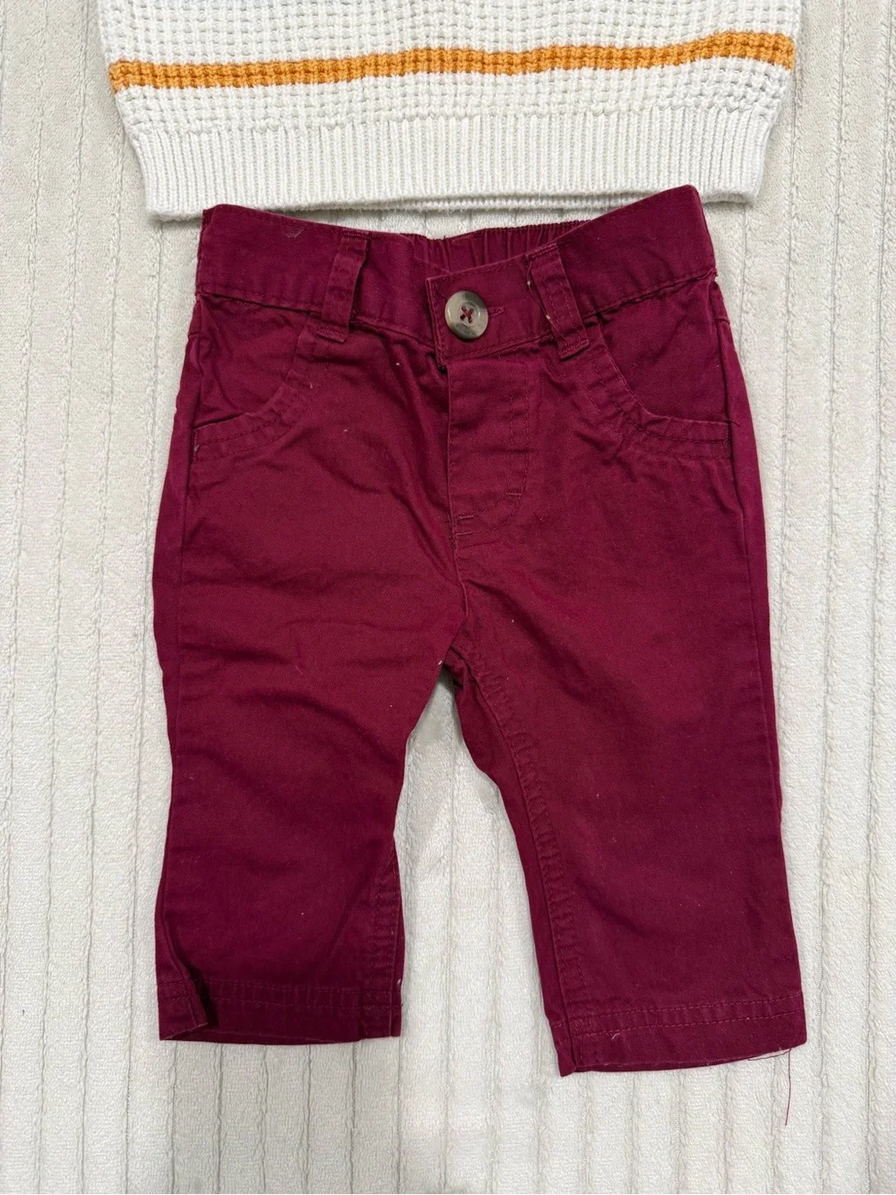 Cat & Jack-Baby Burgundy Pants and Sweater Outfit - size 0-3 Months